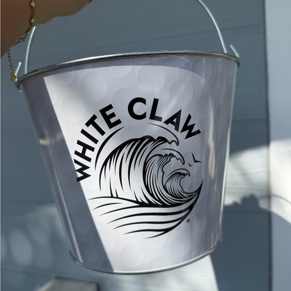 White Claw Golf Ball Metal Bucket